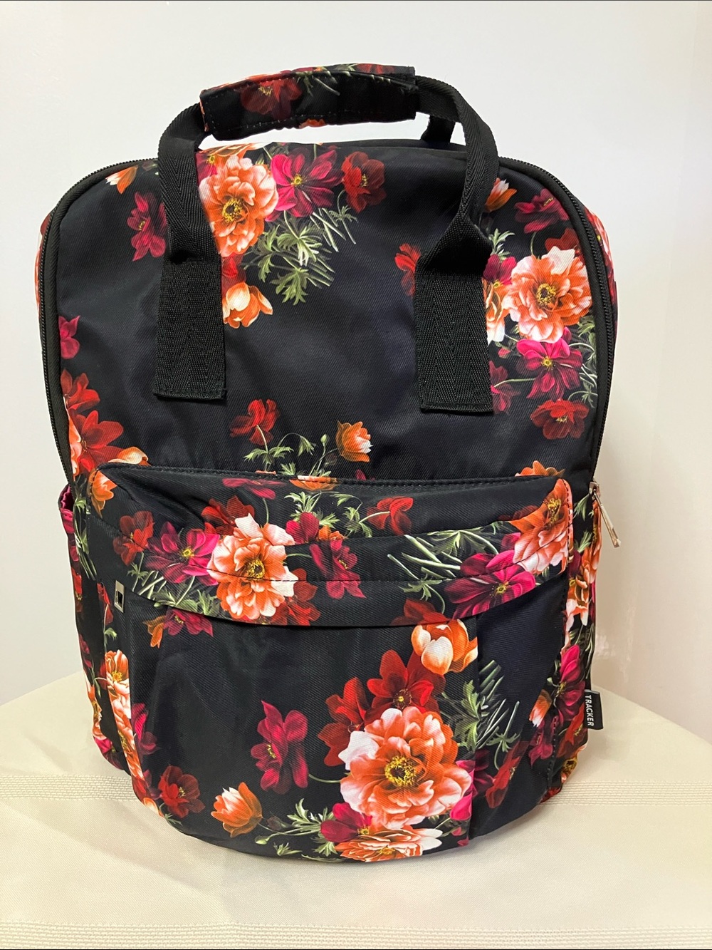 Bentley Tracker Backpack Black w/Floral Print